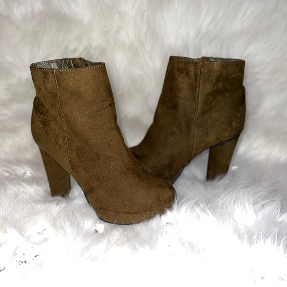 BAMBOO-ankle boot/chunky Heel color-forest green - Picture 2 of 3